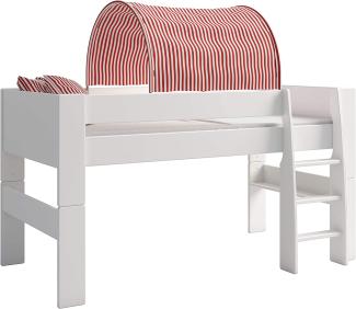 Steens For Kids Tunnelzelt für Kinderbett, Hochbett, 88 x 69 x 91 cm (B/H/T), Baumwolle, rot,weiß