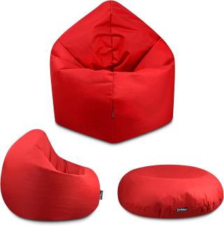 BuBiBag - 2in1 Sitzsack Bodenkissen - Outdoor Sitzsäcke Indoor Beanbag in 32 Farben und 3 Größen - Sitzkissen für Kinder und Erwachsene (125 cm Durchmesser, Rot)