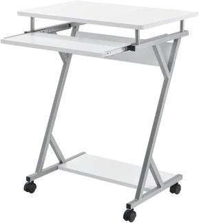 Schreibtisch 60x40x75cm Weiß Rollbar Computertisch Bürotisch Tisch