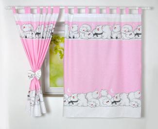 BabyLux 'Eisbär' Vorhänge mit Schlaufen, pink
