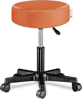 CASARIA® Rollhocker Höhenverstellbar Kunstleder Orange