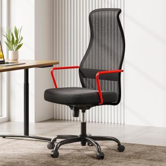 SIHOO M101C Ergonomischer Bürostuhl - Bürostuhl mit zweifachem S-förmigem Rückenlehnen-Design, großer und hoher Bürostuhl, Sitzkissen mit hoher Widerstandsfähigkeit, Computertischstuhl (Rot)