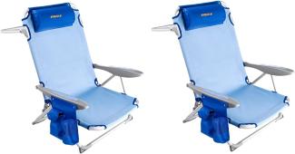 #WEJOY Strandstuhl klappstuhl Camping tragbar Stark stabil Campingstuhl Lay Flat Chair verstellbare Rückenlehne, mit Kopfstütze, Armlehnen