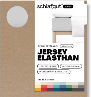 Schlafgut Spannbetttuch EASY Jersey Elasthan Boxspring | 90x190 - 100x220 cm | grey-light