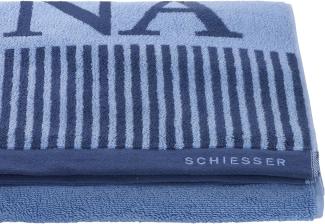 Schiesser Saunatuch Rom 75 x 200 cm, 100% Baumwolle Hellblau