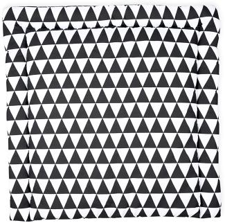 KraftKids Wickelauflage in schwarze Dreiecke, Wickelunterlage 85x75 cm (BxT), Wickelkissen