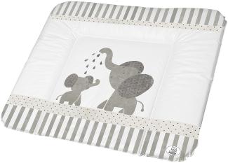 Rotho Babydesign - Wickelauflage Bella Bambina, Modern Elephants, weiß/grau, 72 x 85 cm