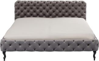 Kare Design Bett Desire 160x200cm, velvet silbergrau, luxuriöses Polsterbett, raffiniertes Samtbett, (H/B/T) 100x177x228cm