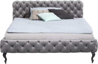 Kare Design Bett Desire 160x200cm, velvet silbergrau, luxuriöses Polsterbett, raffiniertes Samtbett, (H/B/T) 100x177x228cm