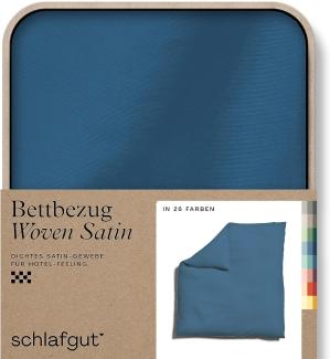 Schlafgut Woven Satin Bettwäsche | Bettbezug einzeln 200x200 cm | blue-mid