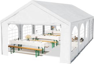 Hochwertiges Partyzelt 5x8 m Pavillon Zelt PE Plane 450 N Gartenzelt Festzelt Wasserdicht weiß