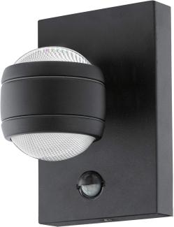 Eglo 96021 LED Outdoor Wandleuchte SESIMBA 1 Up & Downlight schwarz klar L:13cm H:19,5cm T:14cm Sensor IP44