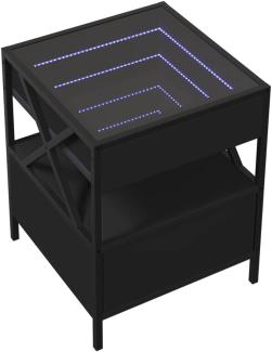 Couchtisch mit Infinity-LED Schwarz 40x40x51 cm 847717