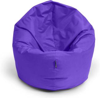 BubiBag XXL Sitzsack, Riesensitzsack für Erwachsene - XXL Sitzsäcke, Sitzkissen oder Gaming Sitzsack, geliefert mit Füllung (145 cm Durchmesser, lila)