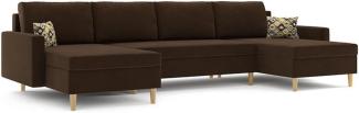 Sofa mit Schlaffunktion in U-Form TENA, 295x75x140, haiti 14/amber 73