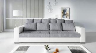 Modernes Big Sofa Wohnlandschaft Sofa Couch Jumbo 1 - Weiß - Hellgrau