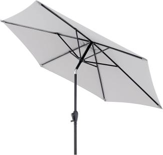 Doppler Sonnenschirm Jack 250cm in Hellgrau - Runder Sonnenschirm für Balkon & Terrasse - Schirm knickbar - Balkonsonnenschirm - Kurbelschirm - Gartenschirm mit Kurbelfunktion