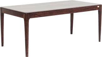 Kare Design Tisch Brooklyn Walnut, Esszimmertisch aus Massivem Sheesham-Holz, Holztisch, Massivholztisch, Dunkelbraun gebeizter Esstisch, (H/B/T) 76x200x100cm