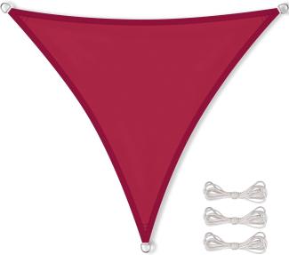CelinaSun Sonnensegel inkl Befestigungsseile Premium PES Polyester wasserabweisend imprägniert Dreieck gleichseitig 3 x 3 x 3 m rot