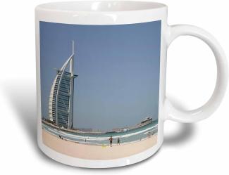 3dRose Burj Al Sunset Beach, Dubai, Vereinigte Arabische Emirate Tasse, 15 Oz, Keramik, weiß, 11,43 x 8,45 x 12,7 cm