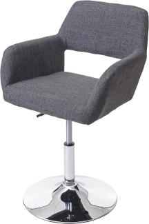 Esszimmerstuhl HWC-A50 III, Stuhl Küchenstuhl, Retro 50er Jahre, Stoff/Textil ~ grau, Chromfuß