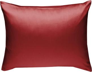 Bettwaesche-mit-Stil Mako-Satin / Baumwollsatin Bettwäsche uni / einfarbig rot Kissenbezug 70x90 cm