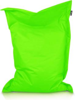 BuBiBag XXL Sitzsack, Outdoor Sitzsäcke für Kinder und Erwachsene, Bodenkissen Beanbag Fatboy wetterfest (Neongrün 70x70cm)