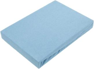 Jersey Spannbettlaken für Wasserbetten Rundumgummizug 200 x 220 cm Hellblau