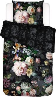 Essenza Mako-Satin Bettwäsche Fleur Festive blooming black | 135x200 cm + 80x80 cm