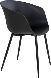2er Set Design Stuhl DAVOS schwarz Schalensitz Indoor Outdoor