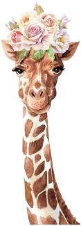 yabaduu YX018 Giraffe Wandtattoo Wandsticker Aufkleber für Kinderzimmer Babyzimmer Afrika beige Aquarell (158x58 cm)