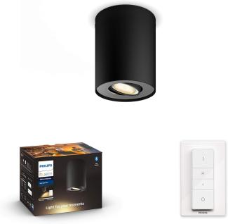 Philips Hue Pillar Single Spotlight - Black - With Dimmer Switch