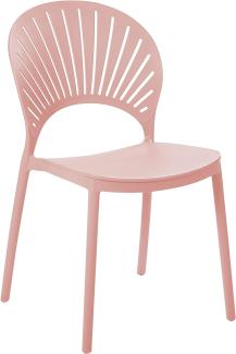 'OSTIA' Esszimmerstuhl 4er Set, Kunststoff, rosa