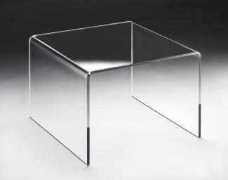 Hochwertiger Acryl-Glas Couchtisch, ideal für Wohnlandschaften, transparent, quadratisch, B 57 x T 57 cm, H 42 cm, Acryl-Glas-Stärke 12 mm, 57 x 57 cm, H 42 cm,