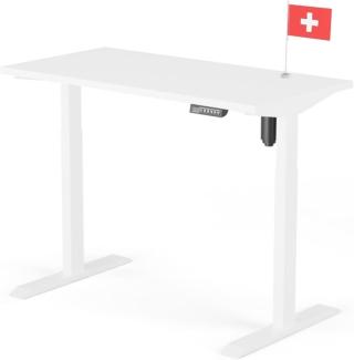 elektrisch höhenverstellbarer Schreibtisch ECO 120 x 60 cm - Gestell Weiss, Platte Weiss