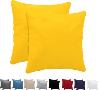 Dreamzie Kissenbezug 80x80 (Set mit 2) - 100% Jersey Baumwolle 150 g/qm Kissenbezüge -Gelb - Für Kissenbezug 80x80 Baumwolle - Kissenhülle - Resistent und Hypoallergen