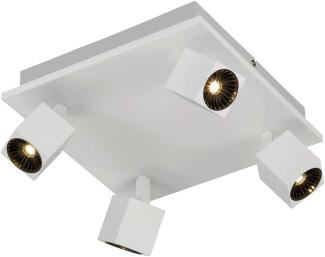 Schwenkbarer LED Deckenstrahler, eckig mit indirekter Beleuchtung in weiß matt