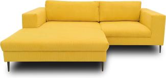 DOMO. collection Modica Ecksofa, moderne L-Form Eckcouch, Sofa Eckgarnitur, gelb, 244x173x83