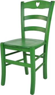 Tommychairs 'Cuore' Esszimmerstuhl aus Buchenholz, lackiert und Sitzfläche aus Holz, 88 x 43 x 46 cm Anilinfarbe Grün
