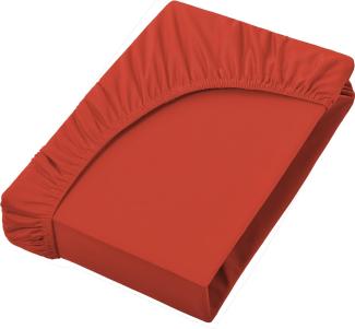 NatureMark Jersey Spannbettlaken, Spannbetttuch 100% Baumwolle in vielen Größen und Farben MARKENQUALITÄT ÖKOTEX Standard 100 | 200x220 cm +40 Steg - rost rot