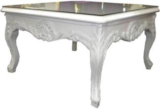 Casa Padrino Barock Couchtisch Weiß 80 x 80 cm - Beistelltisch - Wohnzimmer Salon Tisch