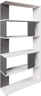 Vicco Raumteiler Bücherregal, 5 Fächer, Weiß Anthrazit, 80 cm