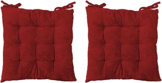 2er Stuhlkissen Stuhlauflage Sitzkissen Kissen Auflage Polster 40x40cm Rot