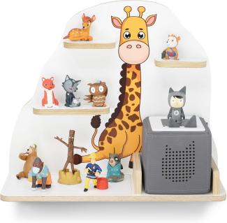 stadtecken Holzregal für Musikbox I Giraffe, mittel I Geeignet für die Toniebox und ca. 30 Tonies I Perfekte Tonie Aufbewahrung im Kinderzimmer I Zum Aufstellen oder Aufhängen