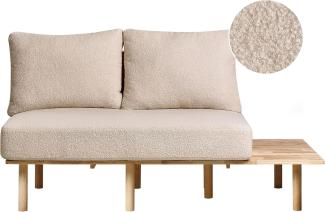 2-Sitzer Sofa Bouclé Stoff mit Ablage Beige SALO