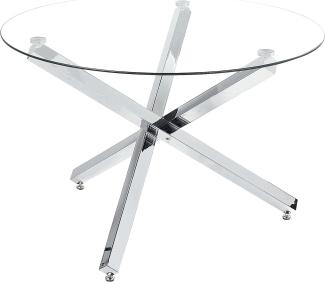 Esstisch mit runder Glasplatte Silber ⌀ 110 cm BUTLER