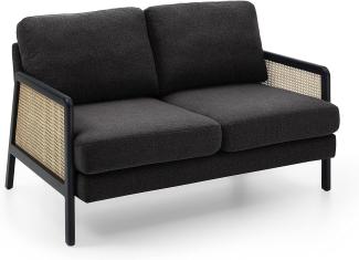 ATLANTIC Home Collection Sofa 2-Sitzer Couch Polstersofa Wiener Geflecht Marcel Anthrazit