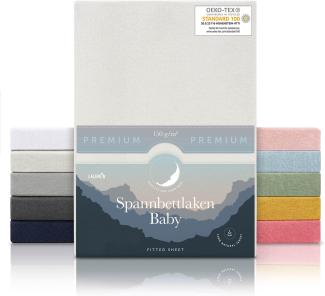Laleni 2er-Set Premium Spannbettlaken für Beistellbett 50x89 cm - Oeko-Tex Zertifiziert, 100% Baumwolle, atmungsaktives Spannbetttuch Jersey Baby, 150 g/m², Elfenbein