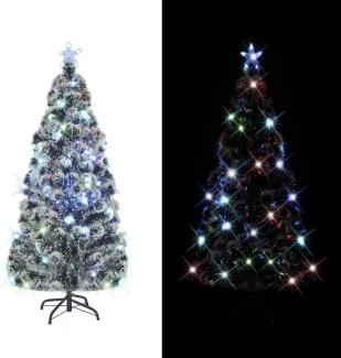 vidaXL Künstlicher Weihnachtsbaum mit Ständer/LED 150 cm Fiberoptik, Mit Beleuchtung [242426]