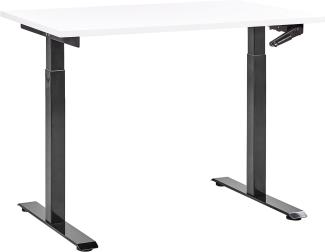 Schreibtisch weiß schwarz 120 x 72 cm manuell höhenverstellbar DESTINES